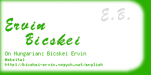 ervin bicskei business card